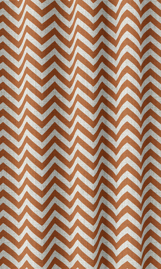 Chevron Print Home Décor Fabric Sample (Burnt Orange/ White)