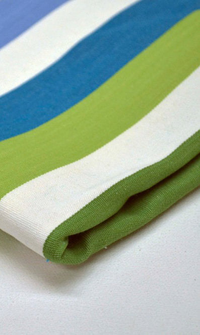 Custom Cotton Window Curtains (Blue/ Green)