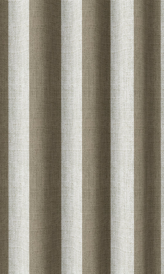 Modern Striped Print Home Décor Fabric By the Metre (Cedar Brown/ White)