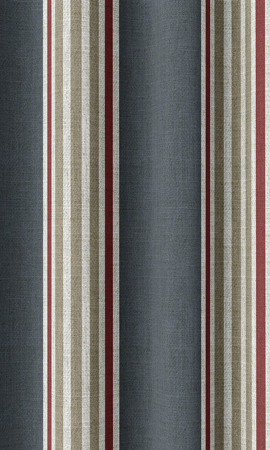 Modern Geometric Print Drapes (Grey/ Red)