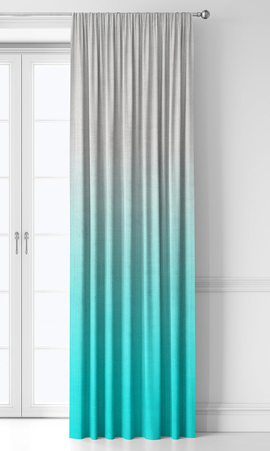 2-Tone Ombre Curtains (White/ Blue)