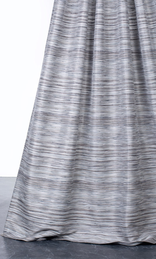 Faux Silk Curtains (Charcoal Gray/ Black)