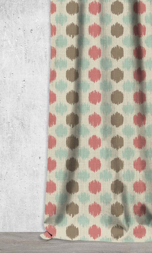 Printed Curtains (Pink/ Pastel Blue/ Peanut Brown)