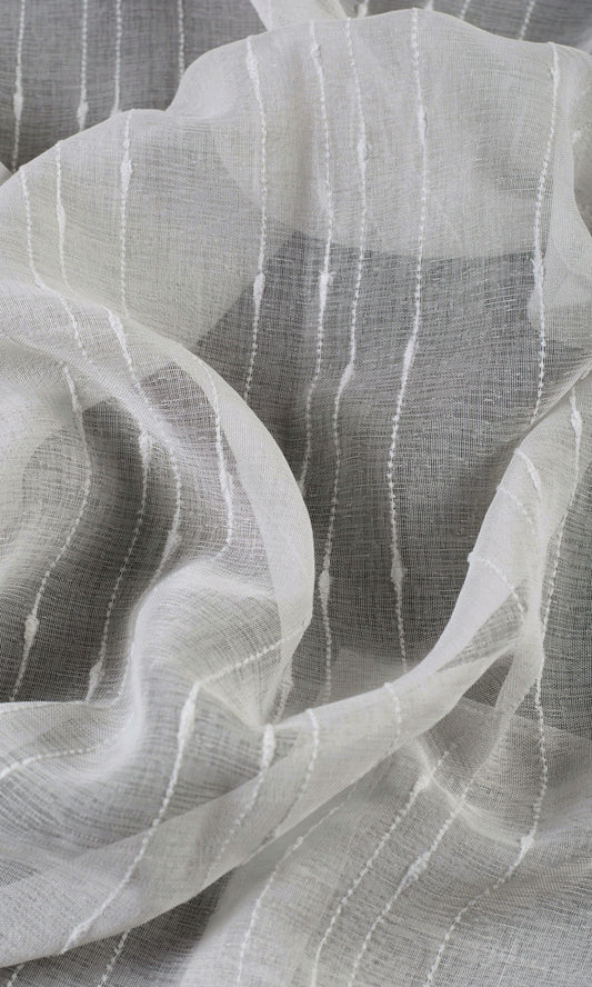 Striped Sheer Home Décor Fabric Sample (Grey)