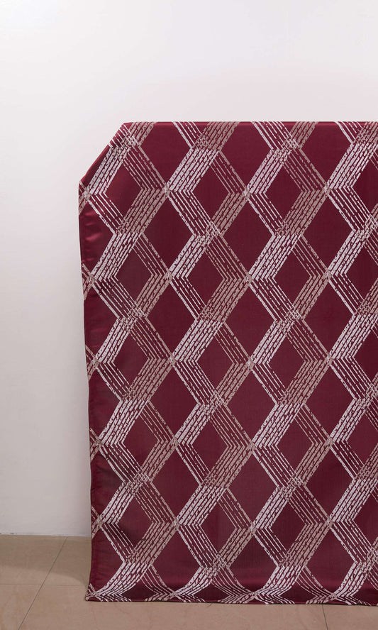 Geometric Patterned Custom Curtain Panels/ Drapes (Red)