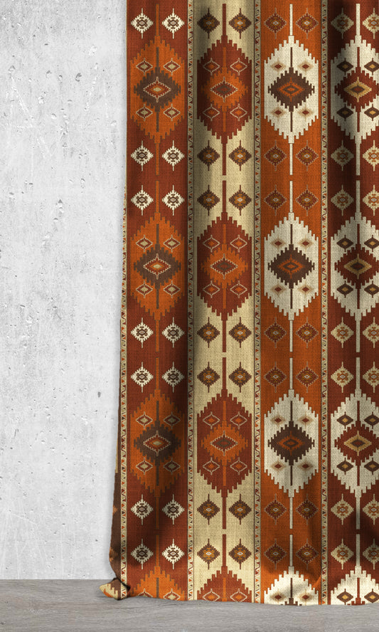 Custom Drapery/ Curtains (Red/ Orange/ Brown)