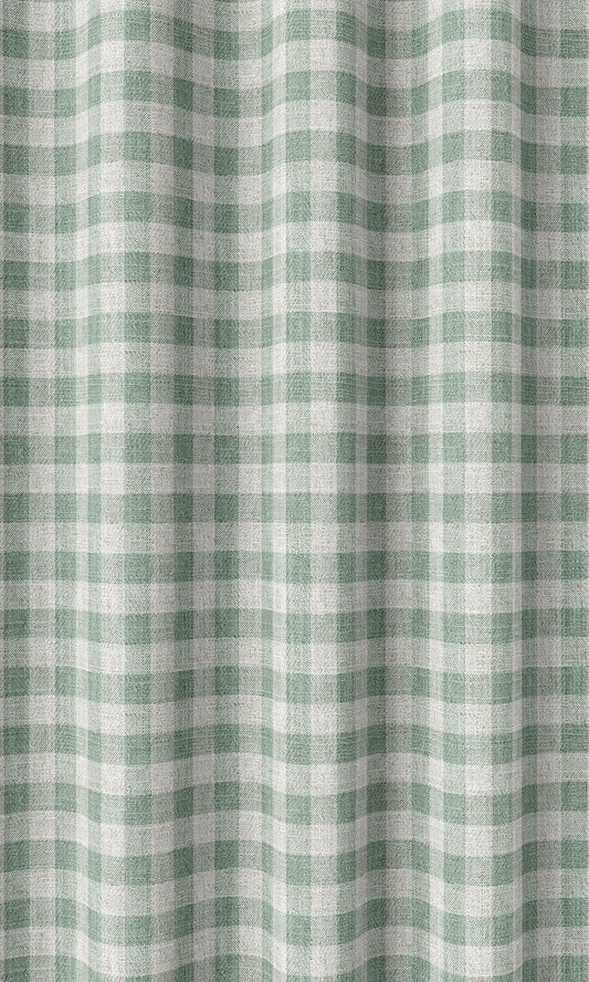 Check Patterned Home Décor Fabric Sample (Duck Egg Blue/ White)