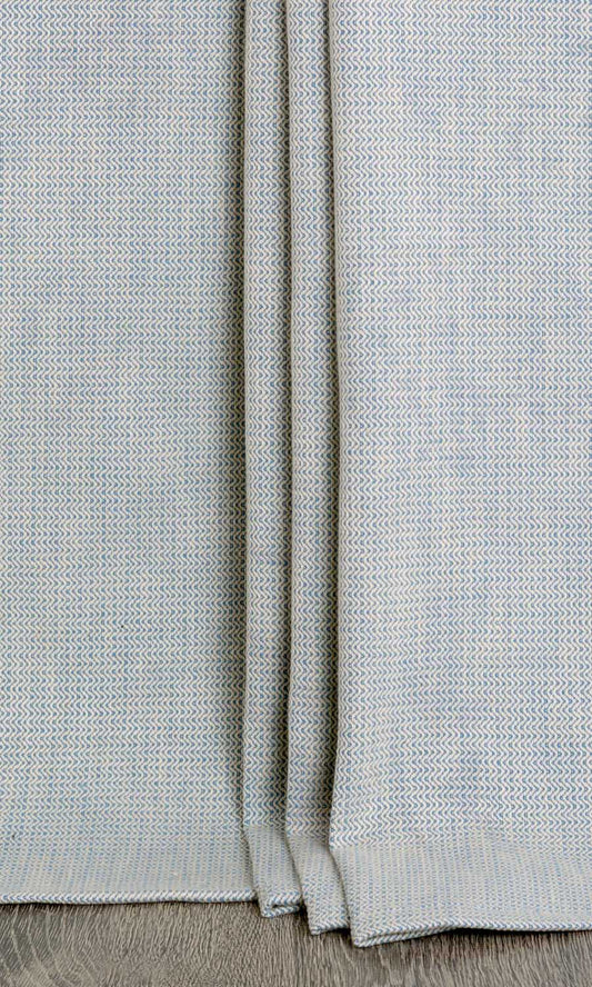 Textured Made-to-Measure Curtain Panels (Blue)