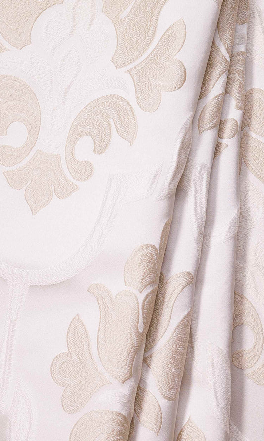 Self-Patterned Damask Curtains (Beige/ Cream)