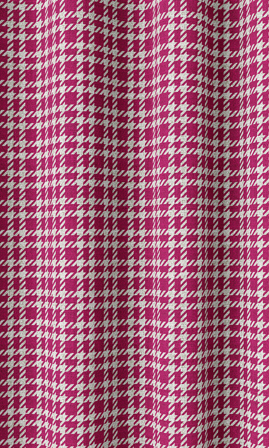 Modern Check Print Drapes (Magenta Pink)