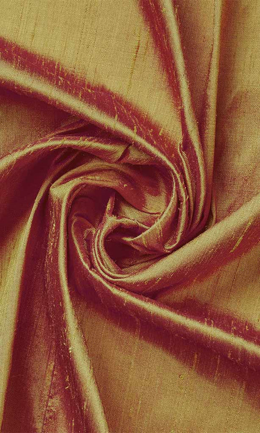 Dupioni Silk Home Décor Fabric Sample (Mustard Orange)