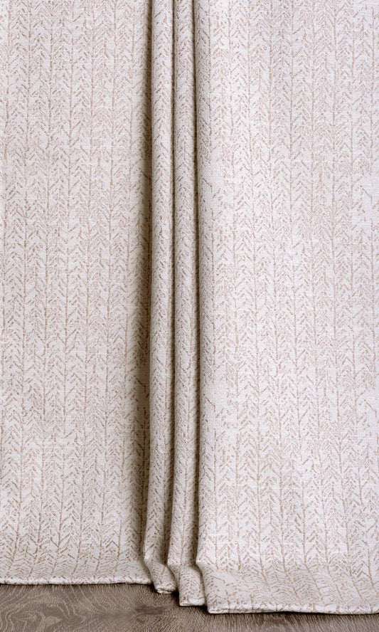 Custom Length Home Décor Fabric Sample (Off White/ Coffee Brown)