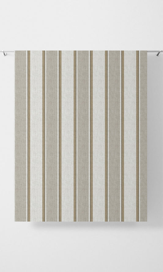 Modern Striped Home Décor Fabric Sample (White/ Brown/ Beige)