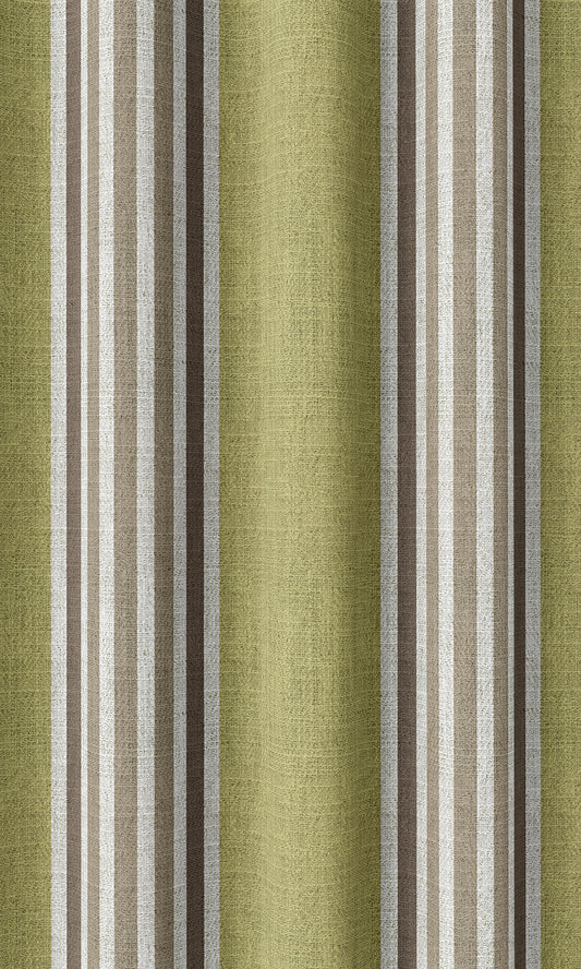 Custom Striped Drapes (Chartreuse Green/ Brown)