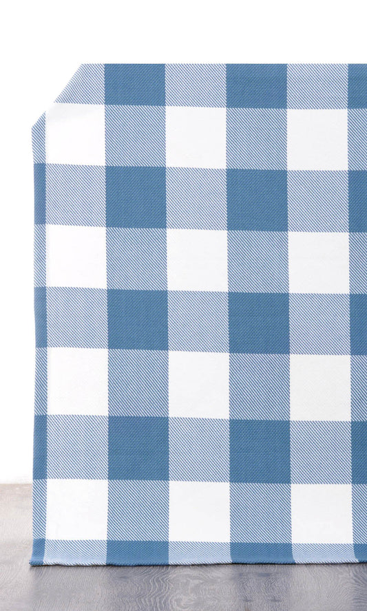 Buffalo Check Curtains (Indigo Blue/ White)