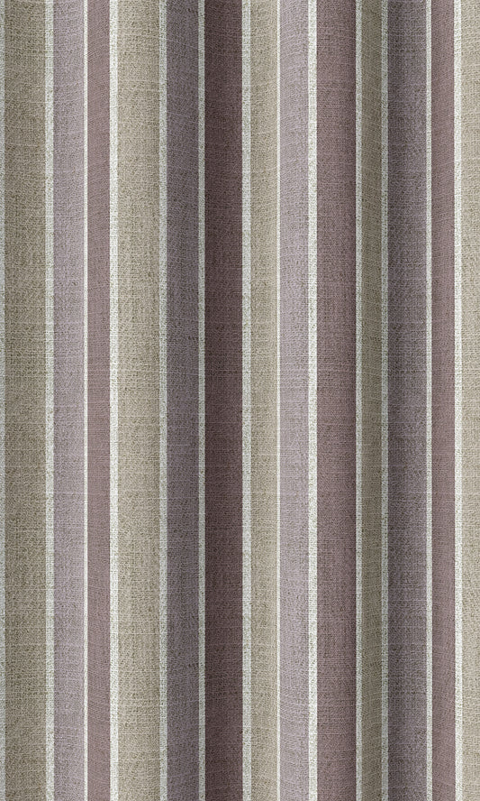 Custom Striped Print Drapes (Lavender/ Beige)