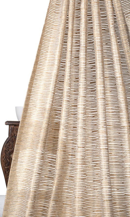 Striped Sheer Curtains (Peanut Brown)