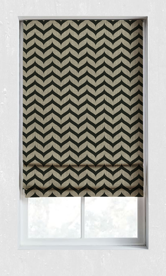 Print Home Décor Fabric Sample (Black/ Stone Grey)