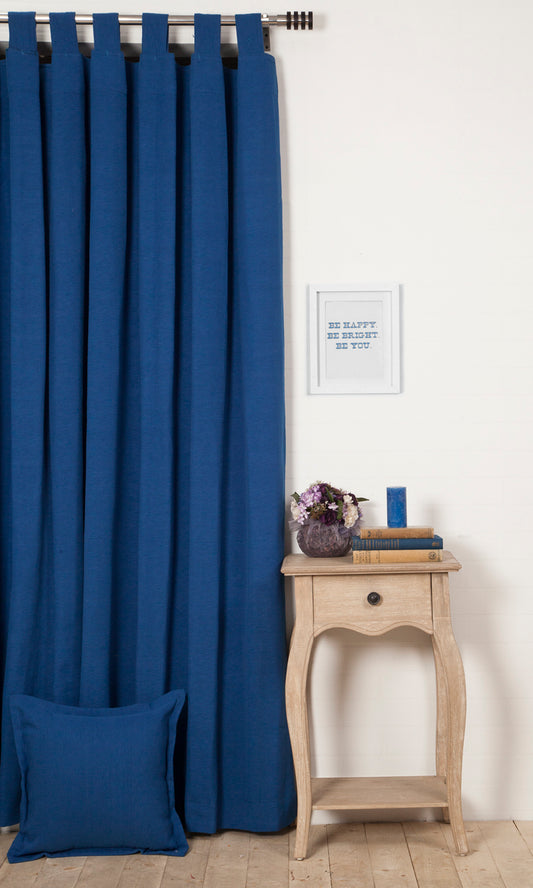 Made to Measure Cotton Drapes (Blue)