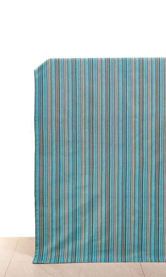 Custom Cotton Window Curtains/ Drapes (Blue)