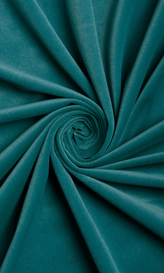 Velvet Curtains & Drapes (Teal Blue/ Green)