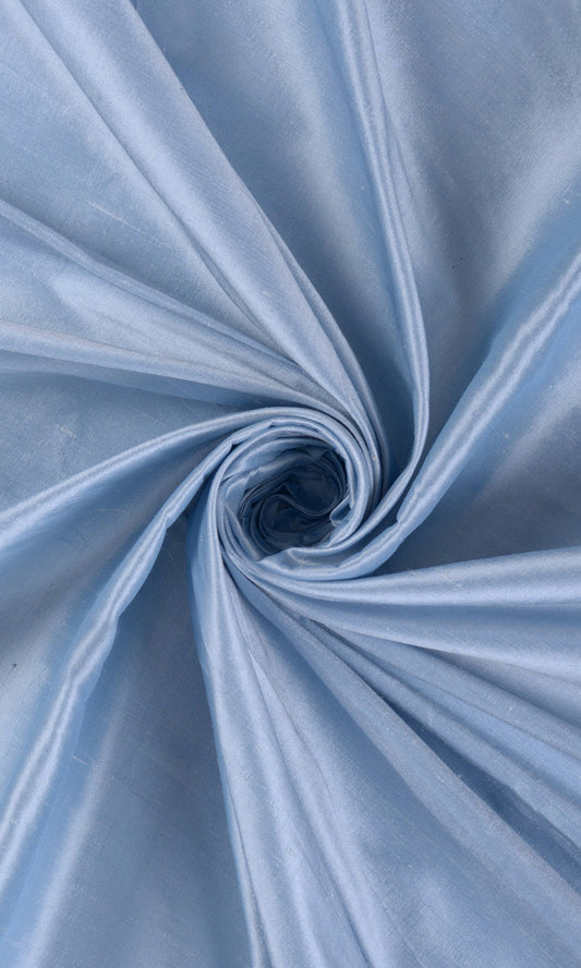 Plain Shantung Silk Custom Home Décor Fabric Sample (Steel Blue)