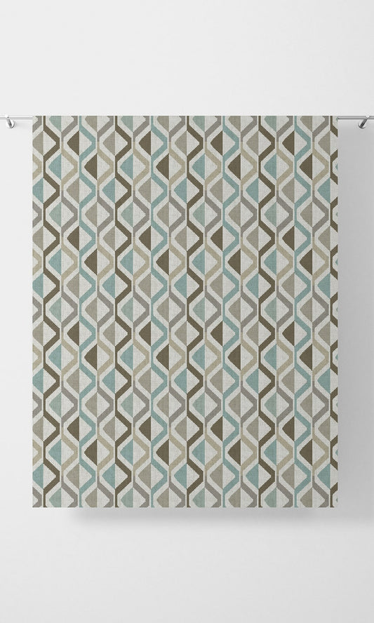 Contemporary Striped Home Décor Fabric Sample (Brown/ Green/ Grey)