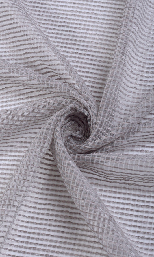 Check Weave Sheer Home Décor Fabric Sample (Grey)