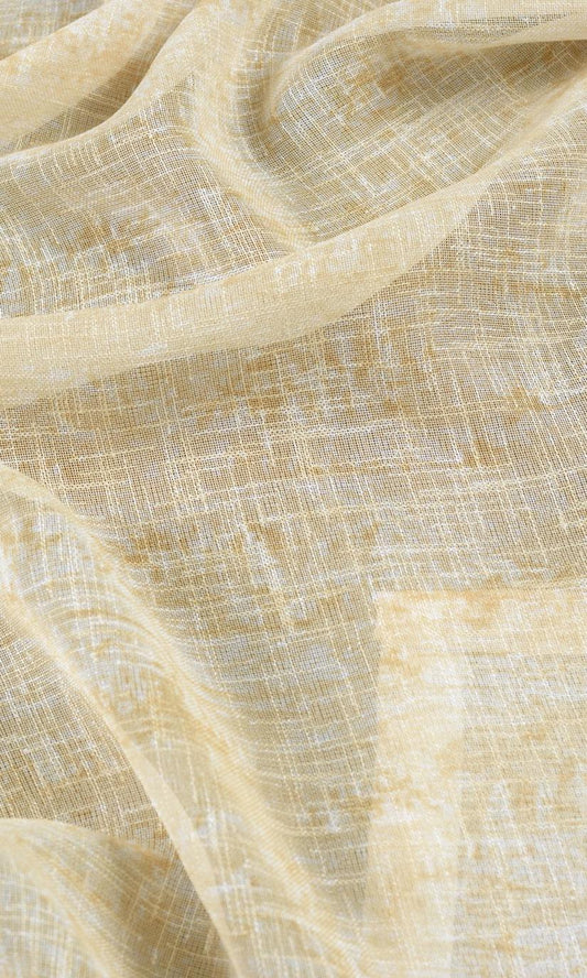 Textured Sheer Drapery (Honey Yellow/ Pale Orange)