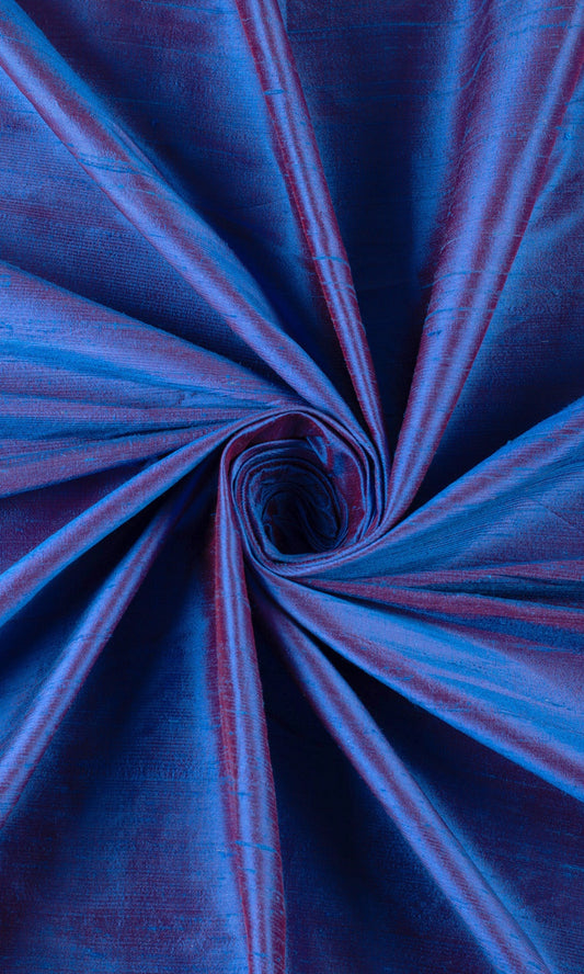 Pure Silk Curtain Panels (Blue)