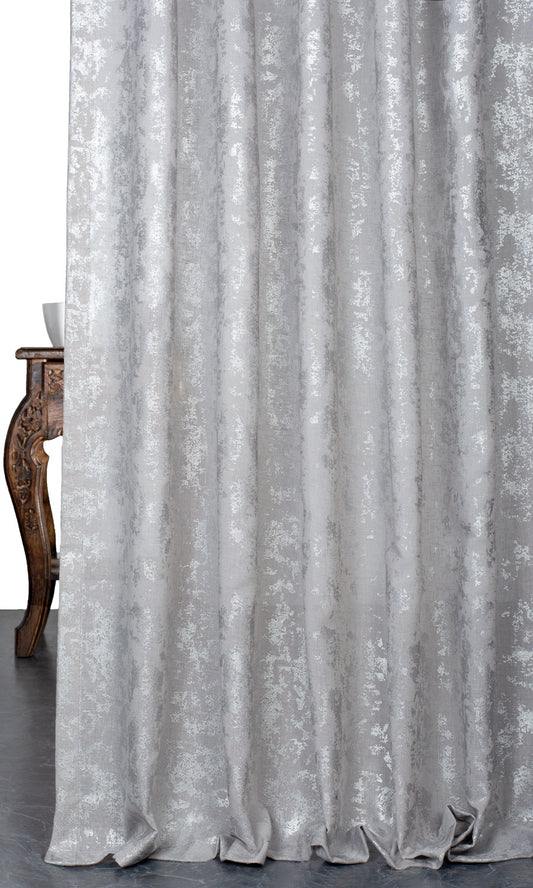 Metallic Accents Sheer Curtains (Gray)