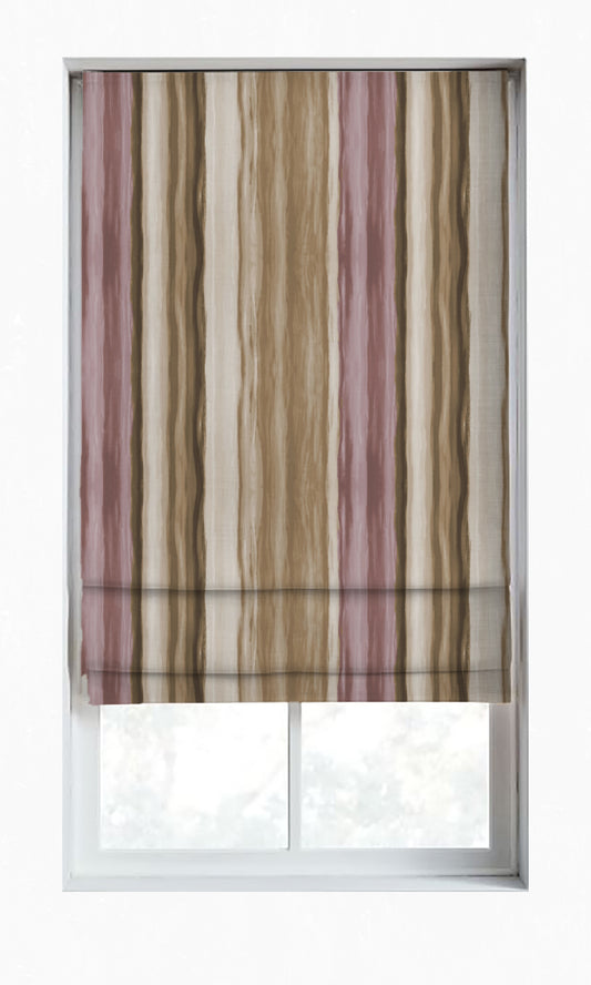 Modern Striped Home Décor Fabric By the Metre (Pink/ Brown)