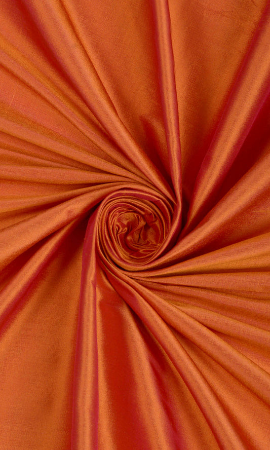 Shantung Silk Home Décor Fabric Sample (Saffron Orange)