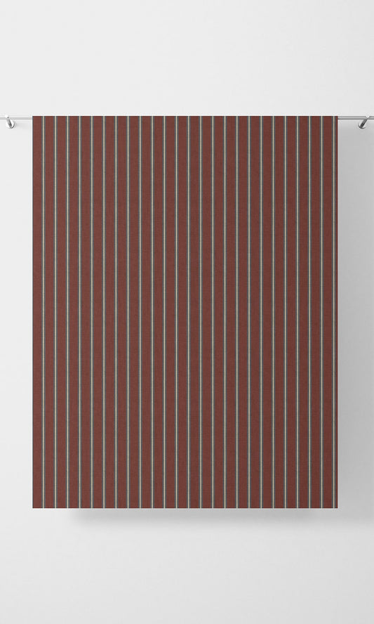 Striped Curtain Panels (Red & Grey)