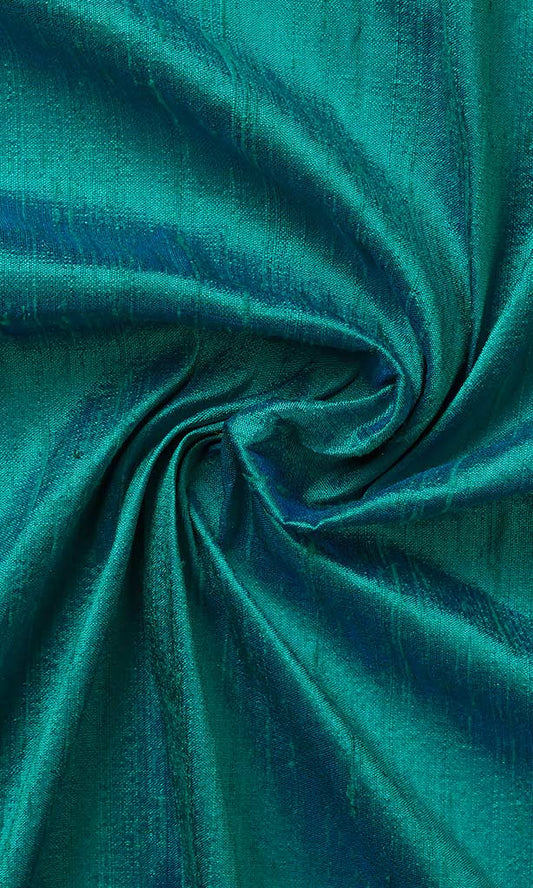 Dupioni Silk Window Curtain Panels (Aqua Blue)