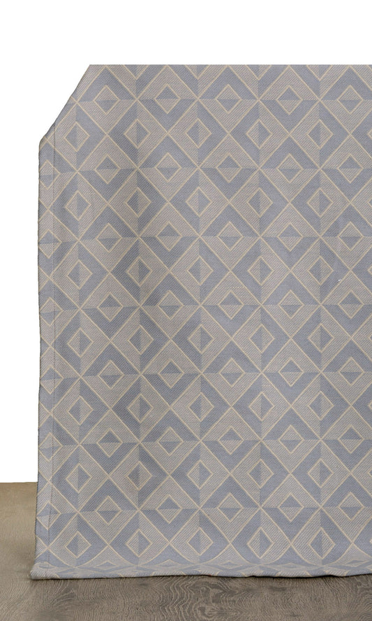 Diamond Pattern Curtains (Slate Grey/ Mauve/ Beige)