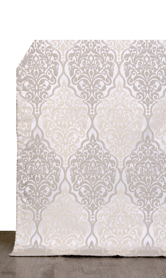 Bespoke Patterned Custom Size Drapes (Beige)