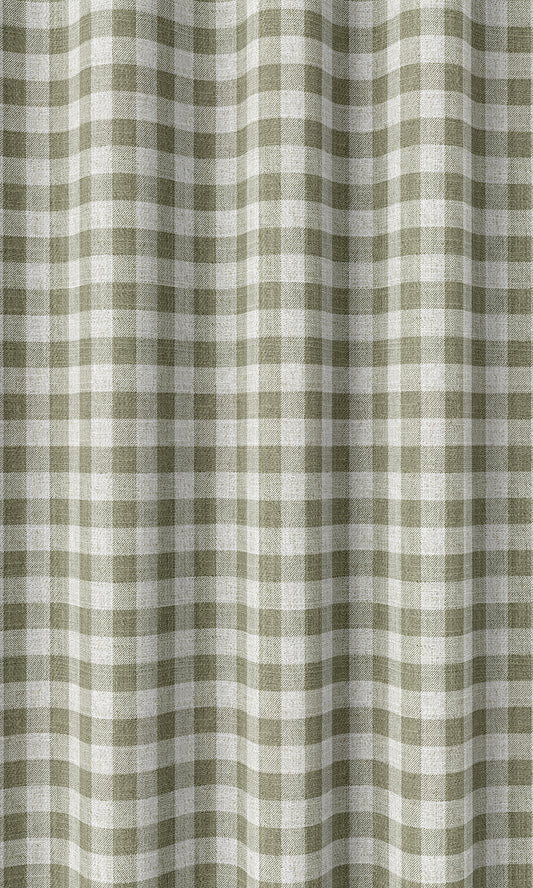 Check Patterned Curtains (Green/ White)