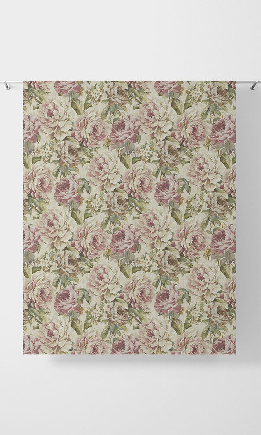 Floral Drapes (Ivory/ Green/ Pink)