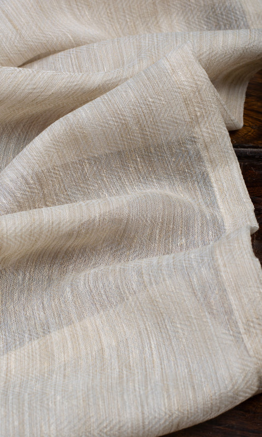 Textured Sheer Home Décor Fabric By the Metre (Ivory Beige)