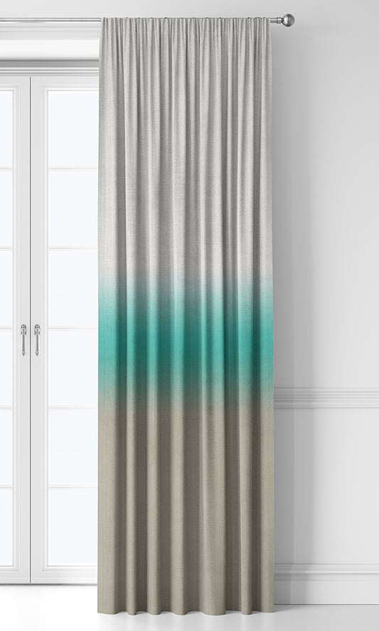 3-Tone Ombre Drapes (Turquoise Blue/ Beige)