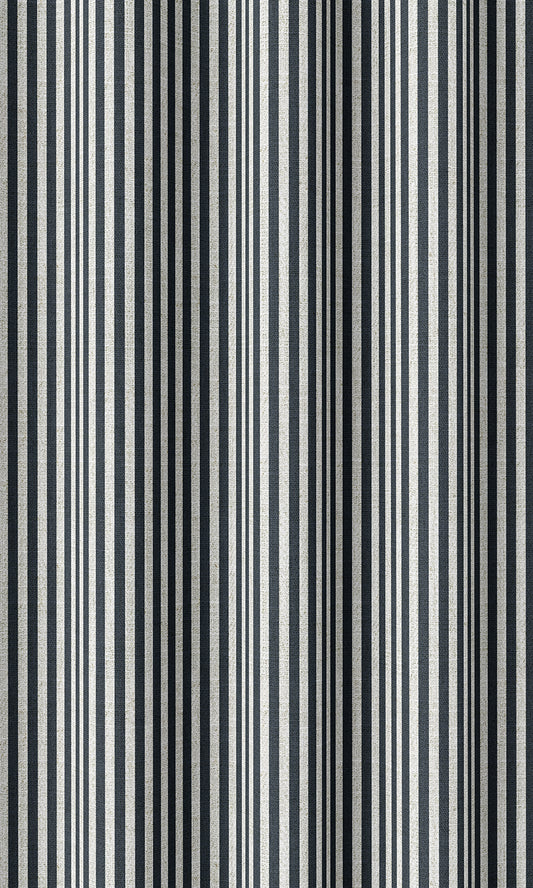 Modern Striped Custom Home Décor Fabric By the Metre (Midnight Blue)