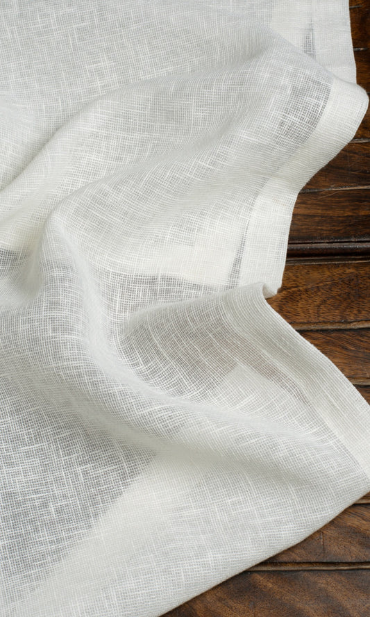 Plain Linen-Texture Home Décor Fabric By the Metre (Milky White)