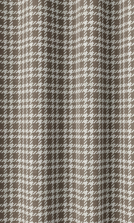 Check Patterned Home Décor Fabric Sample (Cedar Brown)