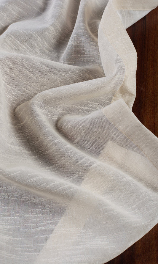 Textured Sheer Drapes (Pale Beige/ Warm Ivory)