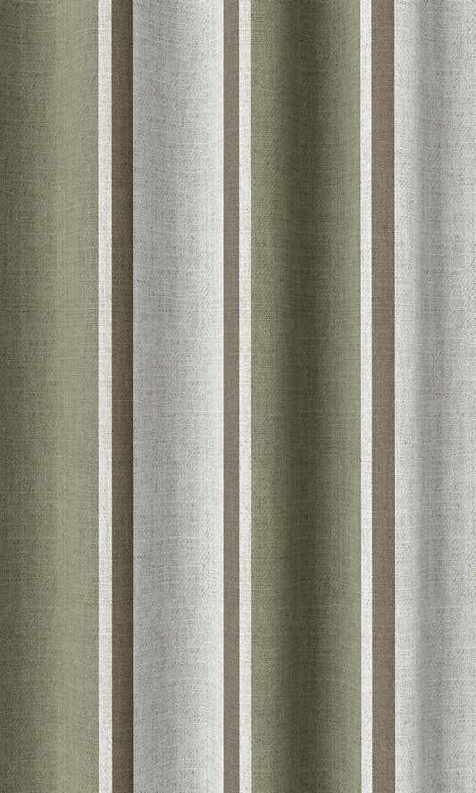 Striped Curtains (Green/ Brown)