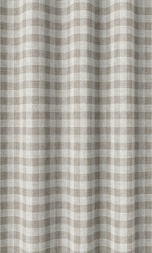 Check Patterned Home Décor Fabric Sample (Grey/ White)