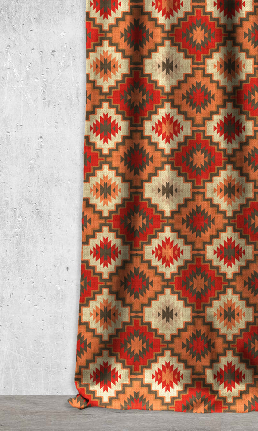 Custom Home Décor Fabric By the Metre (Salmon Pink/ Brown/ Red)