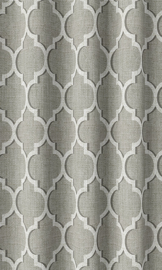 Trellis Tile Print Curtains (Grey/ White)