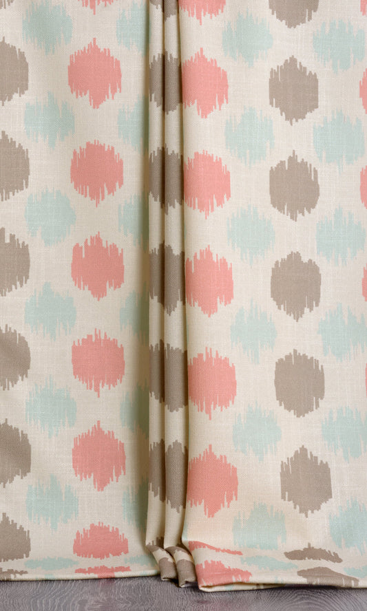 Polka Dot Striped Curtains (Pink/ Blue/ Gray/ White)